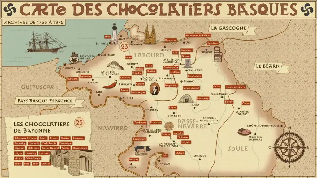 Carte des chocolatiers